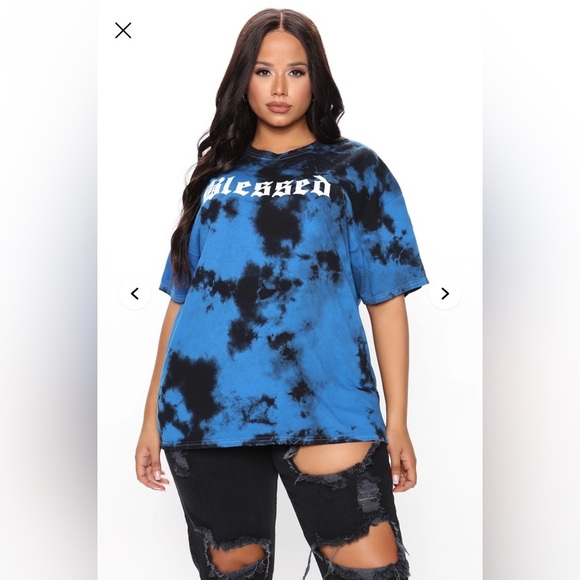 Fashion Nova Tops - NWOT Fashion Nova Blessed Tie Dye Tunic Top